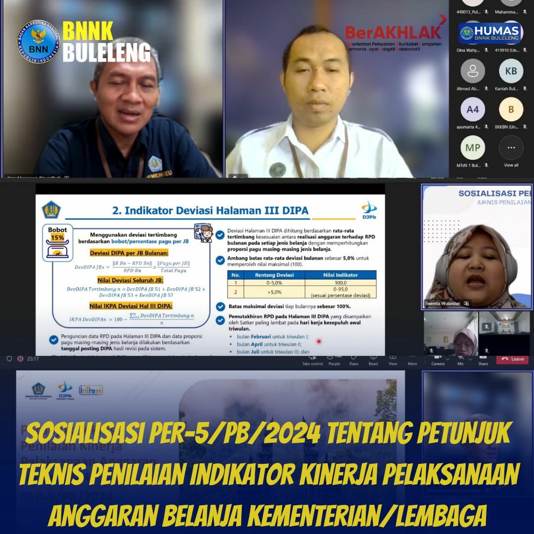 Sosialisasi PER-5/PB/2024 tentang Petunjuk Teknis Penilaian Indikator Kinerja Pelaksanaan Anggaran Belanja Kementerian/Lembaga Sosialisasi PER-5/PB/2024 tentang Petunjuk Teknis Penilaian Indikator Kinerja Pelaksanaan Anggaran Belanja Kementerian/Lembaga