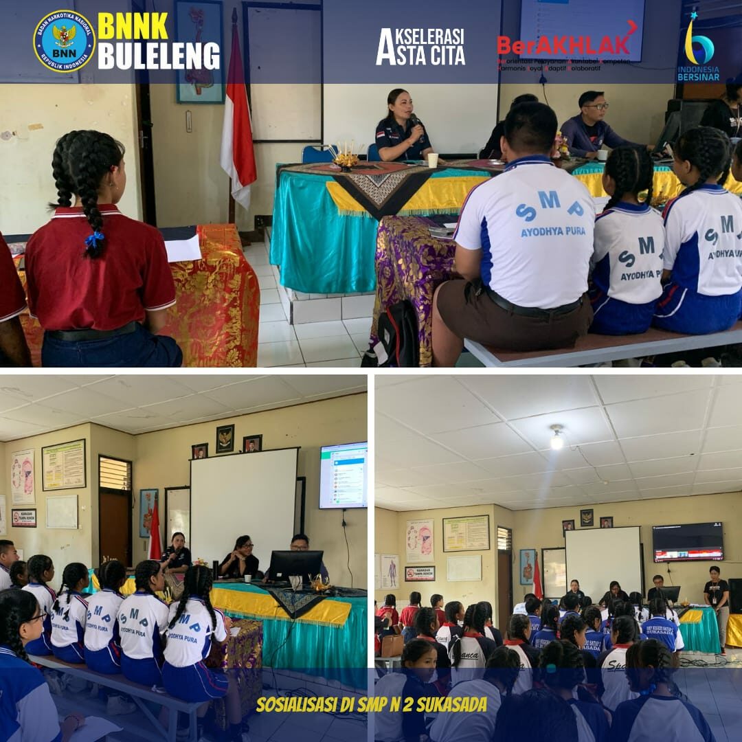 Sosialisasi Pelaksanaan Pencegahan dan Penanggulangan HIV/AIDS dan Narkoba di Kabupaten Buleleng Tingkat SMP Sekecamatan Buleleng yang bertempat di SMP N 2 Sukasada